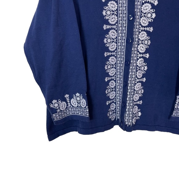 Cynthia Rowley Woman Ornate Heavily Embroidered Button Down Cotton Cardigan 3XL - Picture 4 of 16